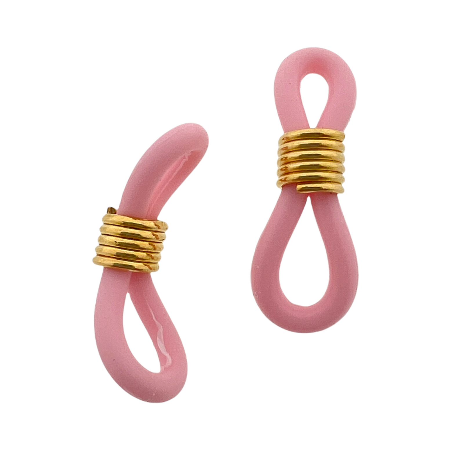 Zonnebril houders goud-licht roze 20x7mm - 2 stuks-onderdelen-Kraaltjes van Renate