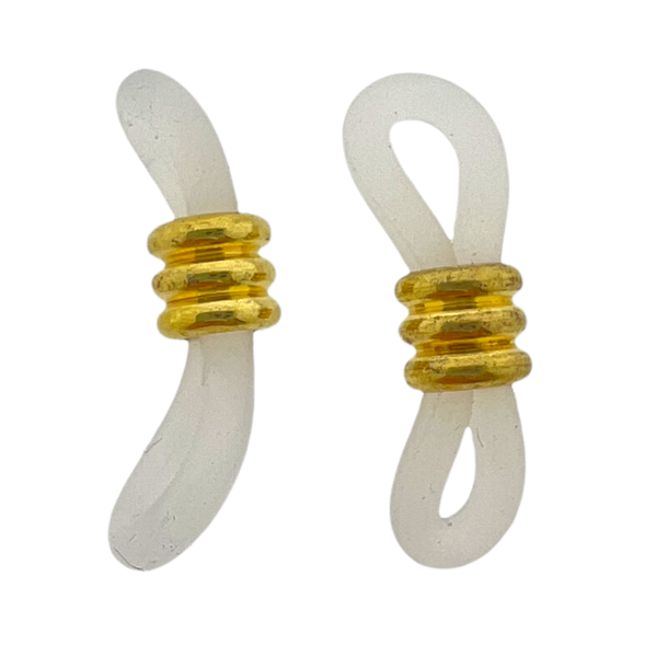 Zonnebril houders goud-transparant stainless steel 20,5x6mm - 2 stuks-onderdelen-Kraaltjes van Renate