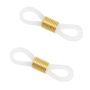 Zonnebril houders goud-wit DQ 20x5mm - 2 stuks-Kraaltjes van Renate