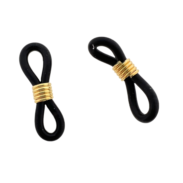 Zonnebril houders goud-zwart stainless steel 20,5x6mm - 2 stuks-onderdelen-Kraaltjes van Renate