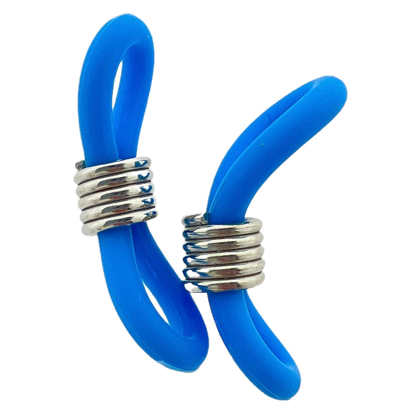 Zonnebril houders zilver-donkerblauw 20x7mm - 2 stuks-onderdelen-Kraaltjes van Renate