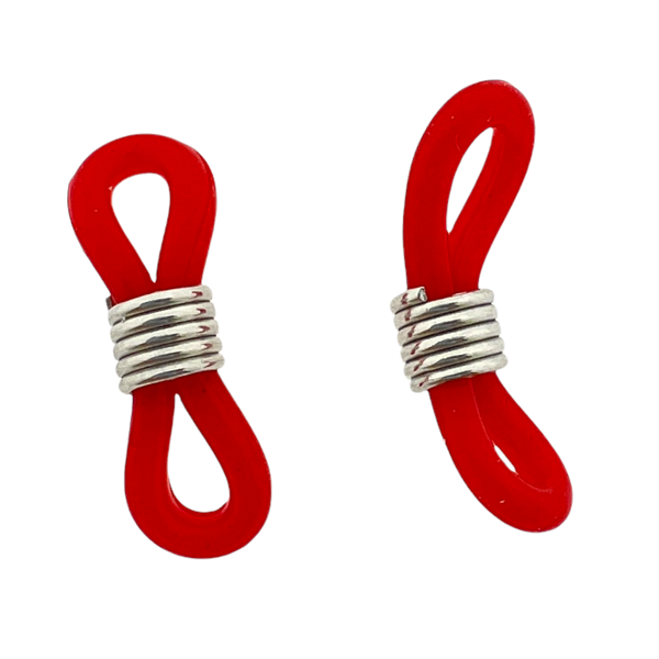 Zonnebril houders zilver-rood 20x7mm - 2 stuks-onderdelen-Kraaltjes van Renate