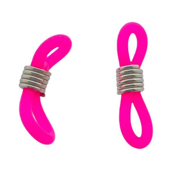 Zonnebril houders zilver-roze 20x7mm - 2 stuks-onderdelen-Kraaltjes van Renate