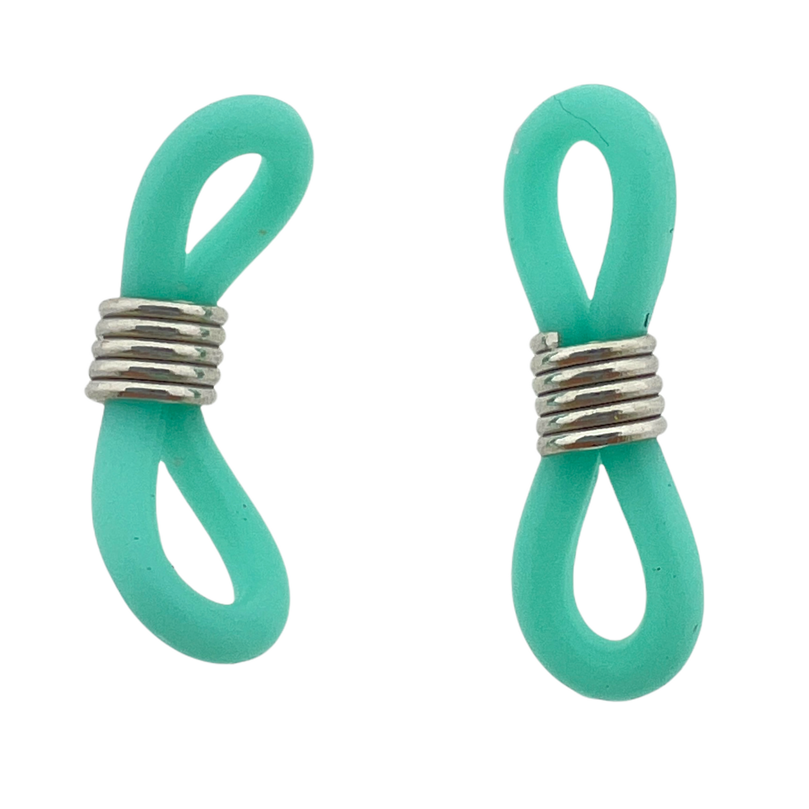 Zonnebril houders zilver-turquoise 20x7mm - 2 stuks-onderdelen-Kraaltjes van Renate