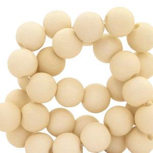 acryl kralen matt Almond beige 6mm - ±50 stuks-Kralen-Kraaltjes van Renate