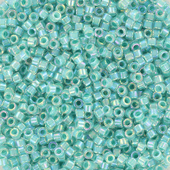 Miyuki Delica DB-79 green lined turquoise crystal ab 11/0 - 4 gram