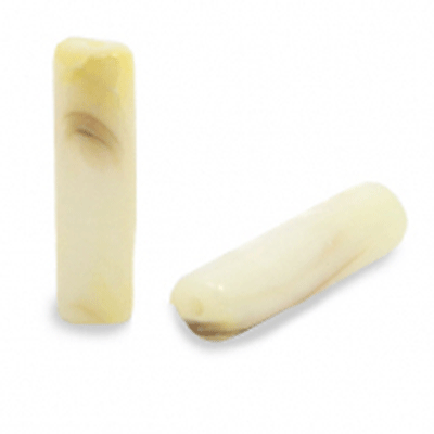 Schelp kralen tube Vanilla yellow 14x4mm - 2 stuks - Kraaltjes van Renate